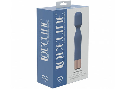 Loveline Glamour 10 Speed Mini-wand Silicone Rechargeable Waterproof Blue/grey
