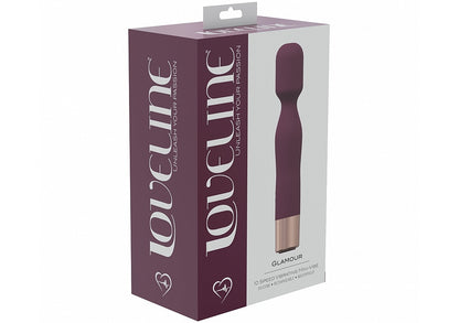 Loveline Glamour 10 Speed Mini-wand Silicone Rechargeable Waterproof Burgundy