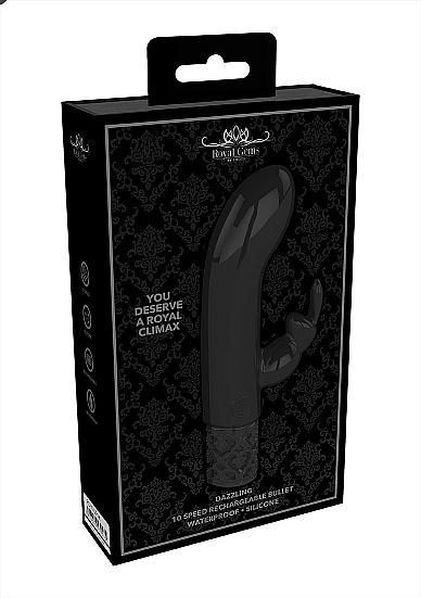 Royal Gems - Dazzling - Silicone Rechargeable Bullet - Black