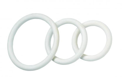 Spartacus Nitrile Cock Ring Set - White Pack of 3