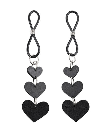 Sandm Heart Nipple Ties Blk/slv