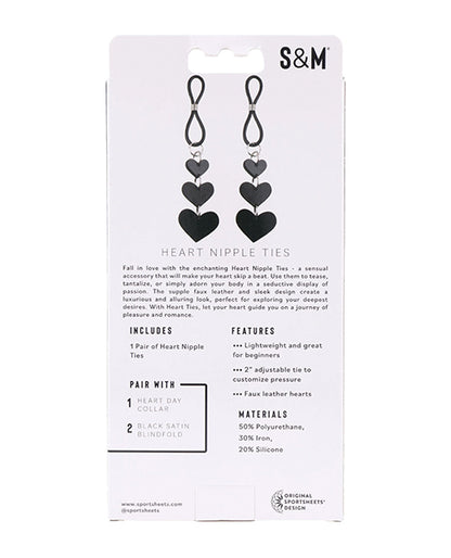 Sandm Heart Nipple Ties Blk/slv