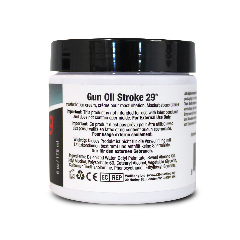Gun Oil Stroke 29 Masturbation Cream 6 ounces Jar