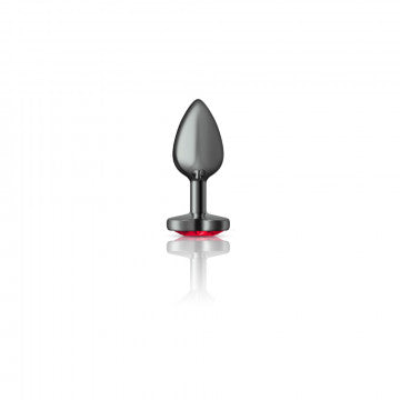 Cheeky Charms Heart Deep Red Small Gunmetal Butt Plug