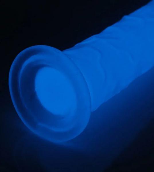Get Lucky 8.5" Glow In The Dark Periwinkle Peen Dildo