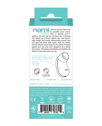 Vedo Nami Rechargeable Sonic Vibe Tease Me Turquoise