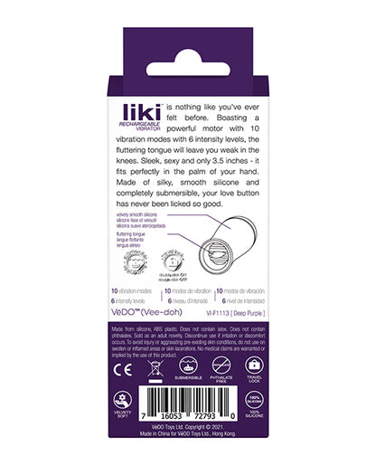 Vedo Liki Rechargeable Flicker Deep Purple
