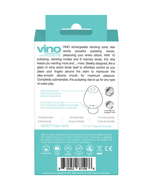 Vedo Vino Rechargeable Vibrating Sonic Vibe Turquoise