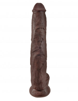 King Cock 14 Cock With Balls - Brown