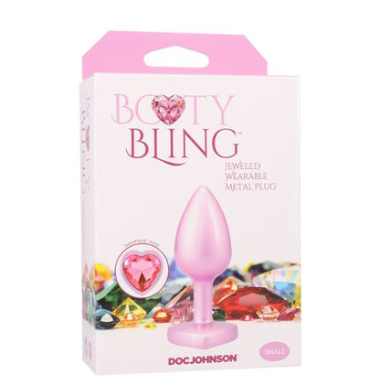 Booty Bling Heart Diamond Jew/ Metal Plug S/pink