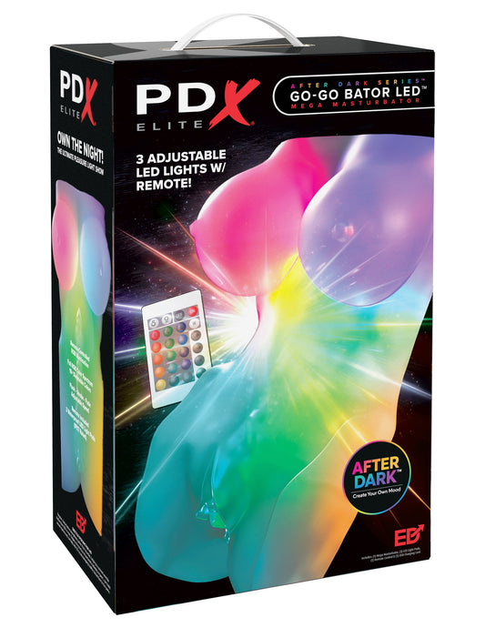 PDX Elite After Dark Go-Go Bator LED Mega Masturbator - Frosted