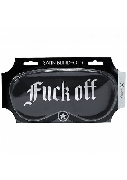 Ouch Fuck Off Printed Mask Satin Black