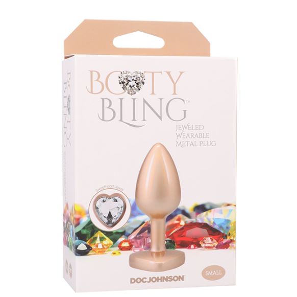 Booty Bling Heart Diamond Jew/ Metal Plug S/gold